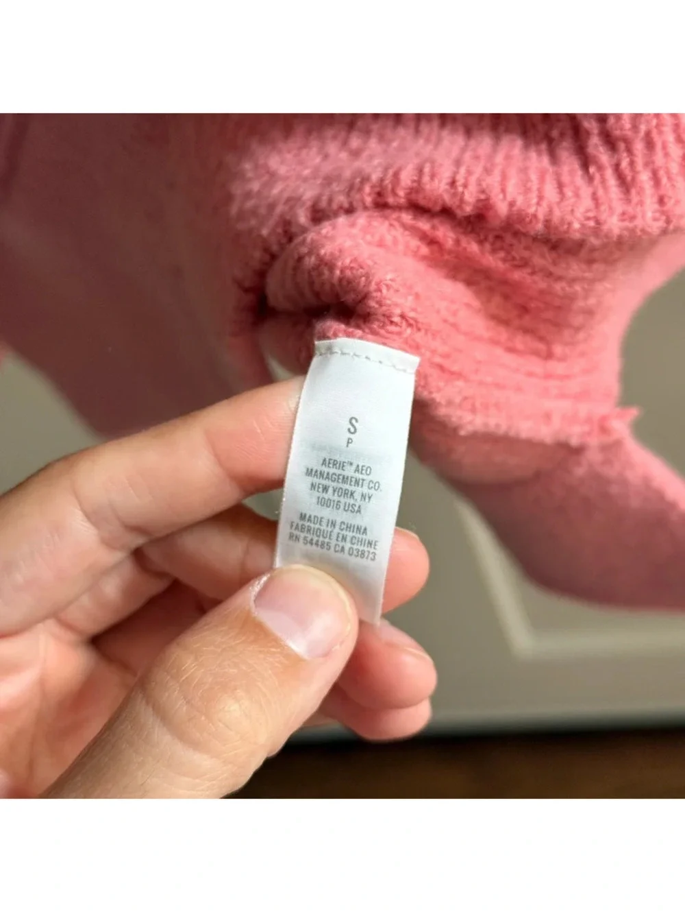 Aerie Pink Oversized Ribbed Knit Sweater Women’s Small Cozy Crewneck Pullover